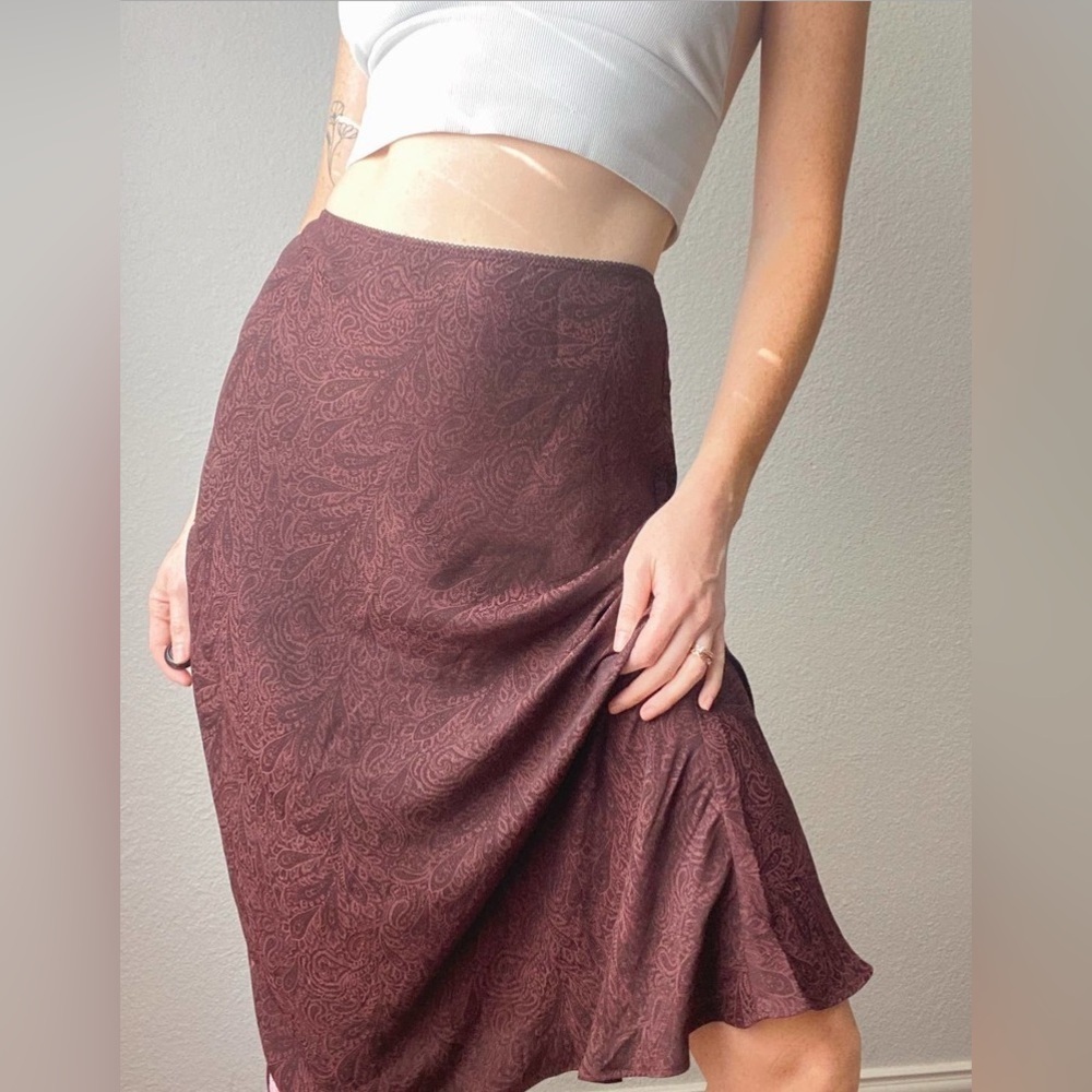 Revolve L'Academie Purple Paisley Printed Midi Skirt - Size M